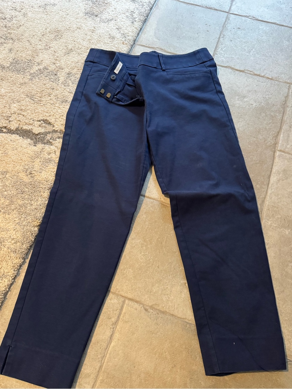 Ladies  Navy Straight-Leg Pants